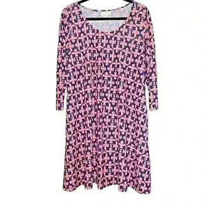 Simply Southern‎ Size Med. Floral Pineapple Tunic Dress Pull On Cruise Vacation